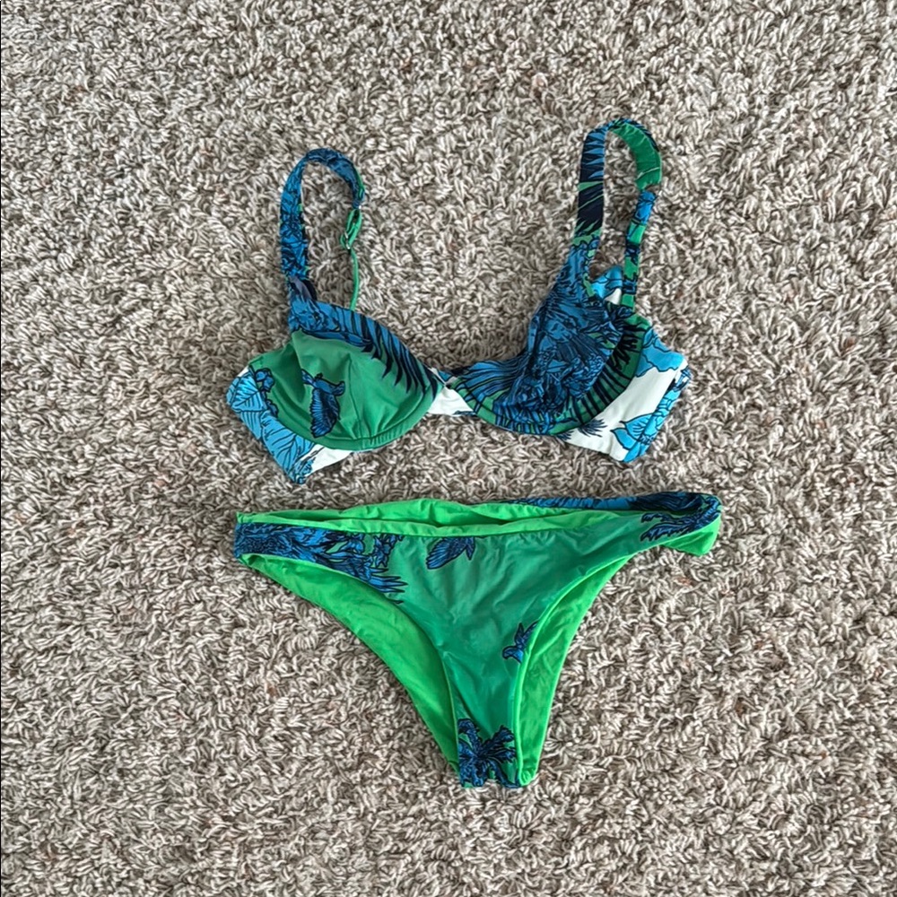 Tropical Print Bikini Set